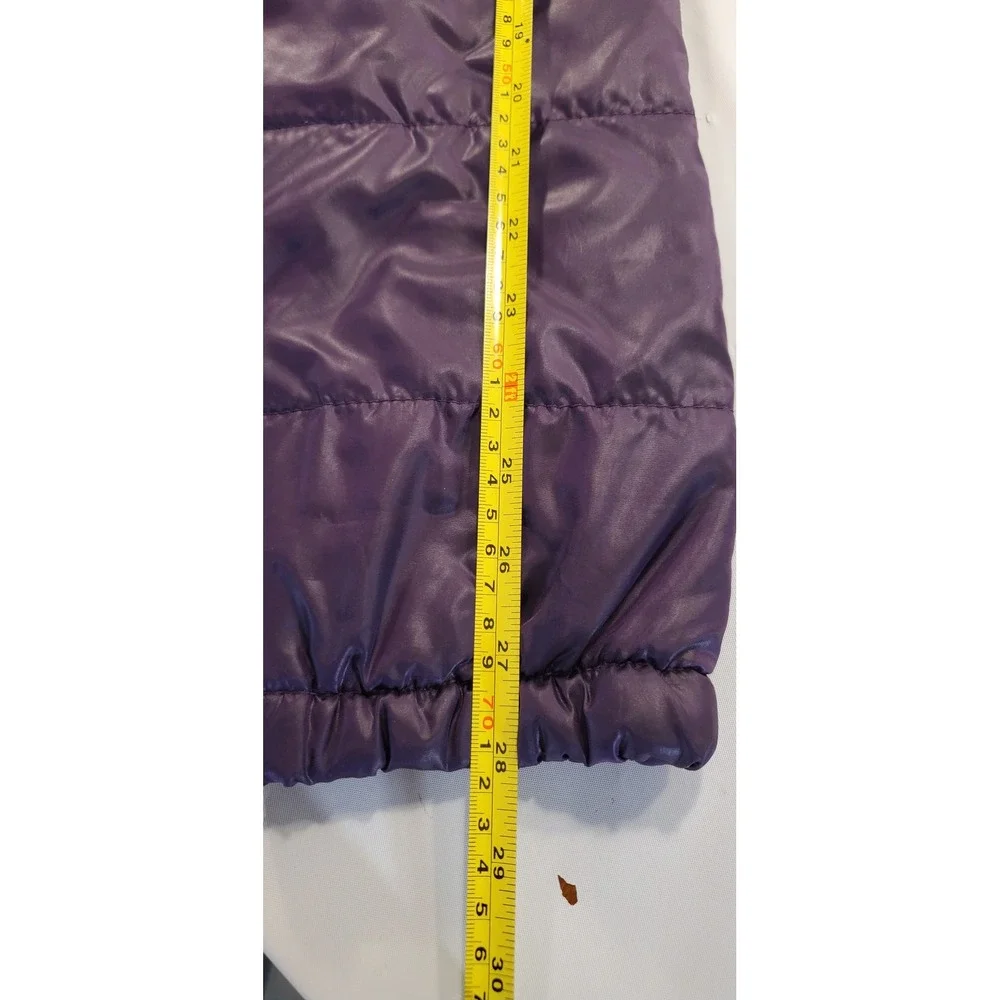 Misty Blue Kids Purple Puffer Jacket Hooded‎ Quilted Full Zip Coat Size Large